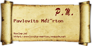 Pavlovits Márton névjegykártya