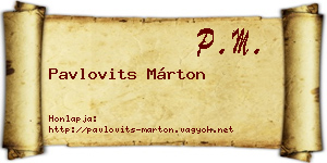 Pavlovits Márton névjegykártya
